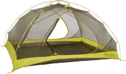 Marmot Tungsten UL 3 Person Tent|-|Tente Tungsten UL 3 Personnes -Marmot MAR 28490 7EDark 20Citron 20 20Citronelle 7EOpen