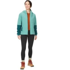 Marmot Women's Novus LT Hybrid Hooded Jacket - Blue Agave/dark Jungle -Marmot marmot women s novus lt hybrid hooded jacket blue agave dark jungle 3 1537557